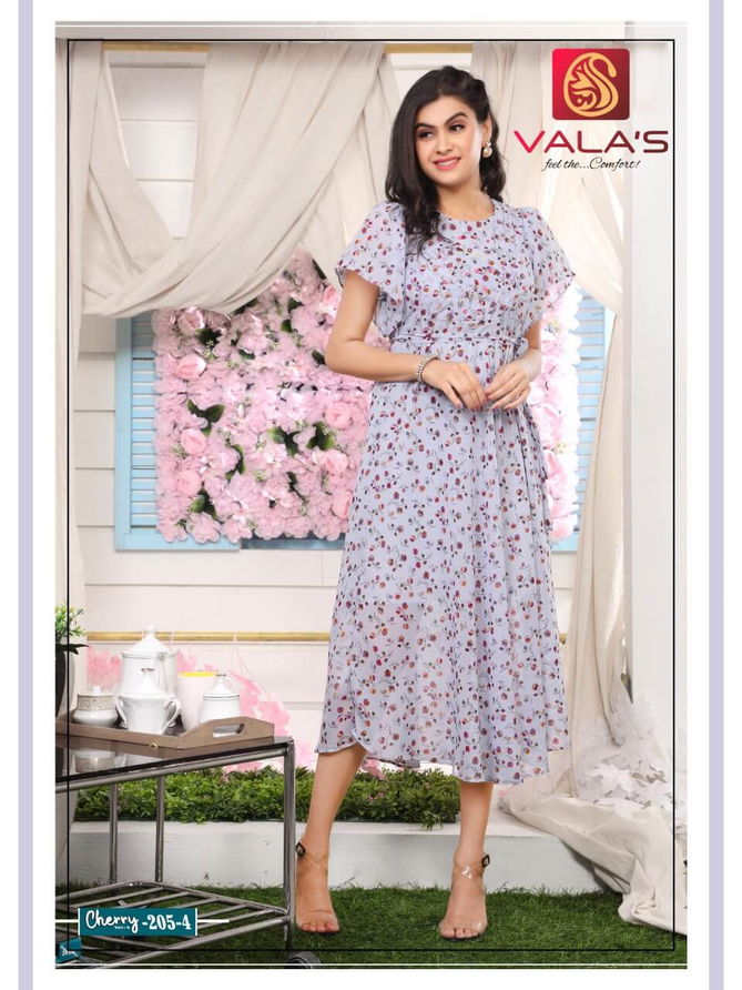 Valas Cherry 4 Stylish Designer Fancy Wear Georgette Kurti Collection